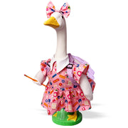Terreva porch goose front view showing full back-to-school outfit and cheerful curb appeal
