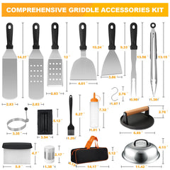 Terlulu close-up of spatulas and tongs demonstrating sturdy stainless steel construction