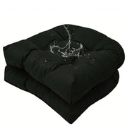 TESICA front view of two black 18x18 cushions showing clean lines and fit