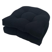 TESICA front view of black patio chair cushion showing sleek look and comfort