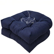 TESICA front view of both cushions showing coordinated patio style and comfort