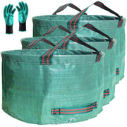 Tespher front view of three bags and included gloves for immediate cleanup