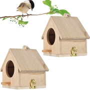Tfwadmx front view of hanging wooden birdhouse showing rustic appeal and shelter