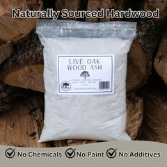 Pouring The Living Pasture live oak ash into garden soil to add minerals and improve structure