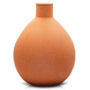 The Olla Company front view of large terracotta Olla with lid showing water savings