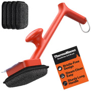 ThermoMaven front view showing full 17-inch handle and head, safer grilling