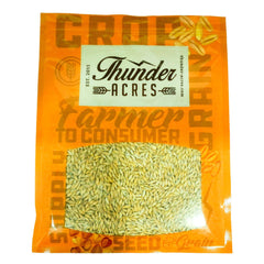 Thunder Acres barley close-up texture highlighting clean, high-quality grains