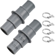 TidyMister front view of adapter showing stepped 1-1/4 to 1-1/2 connection for secure joins
