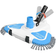 TidyMister front view triangular head showing corner reach and improved debris pickup