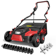 TIECTOWN front view of assembled dethatcher showing compact design and efficient coverage