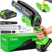 tietoc front view of mini chainsaw showing compact design and easy handling benefit
