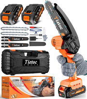 tietoc mini chainsaw front view showing compact design and grip benefit