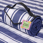 TigeJoy blanket spread front view showing roomy plaid comfort and outdoor protection