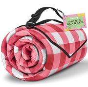 TigeJoy front view gingham blanket showing pattern and spacious size benefit