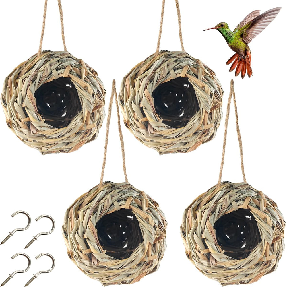 TIHOOD front view of hanging nest showing ball shape and natural charm