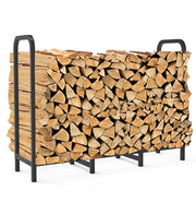 Tikimilor front view of 4ft firewood rack shows sturdy storage benefit