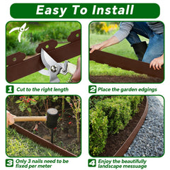 Tikitup garden edge installed straight line keeping lawn neat