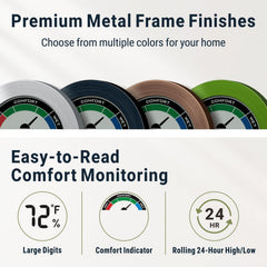 TIMETEK brushed metal frame detail, stylish finish that complements decor