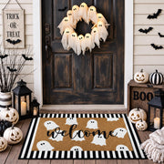 Tinideya front view ghost welcome mat showing festive curb appeal