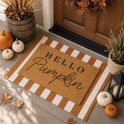 Tinideya front view of layered doormat set providing warm seasonal entrance