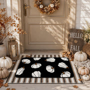 Tinideya front view of layered pumpkin door mat adding seasonal curb appeal