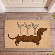 Tinideya martini dachshund front view showing colorful welcome design and curb appeal