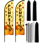 Tioncy pumpkin flag front view showing bright pumpkin graphics and visibility