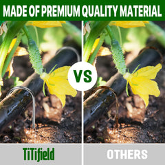 TiTifield stakes holding irrigation tubing steady for leak-free placement