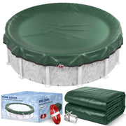 TIXANF front packaging showing 18ft round cover and included cable, clear product benefits