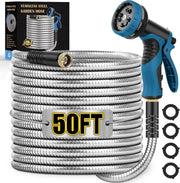 Tocebe front view showing 50FT hose and nozzle for durable outdoor use