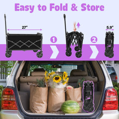 TOKXTIK wagon folded compact in trunk for easy storage and travel convenience