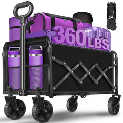 TOKXTIK wagon front view showing sturdy frame and spacious tub benefit durable hauling