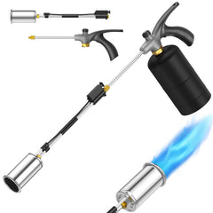 TONYFUL torch front view showing full 30-inch reach and wide nozzle for faster work