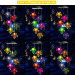 Toodour wind chimes lit at night on patio creating cozy ambient lighting