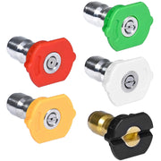 TOOLCY front view of five nozzle tips showing full set and colors for quick selection
