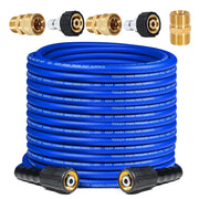 TOOLCY hose front view showing full 50 ft length and flexible profile for easy reach