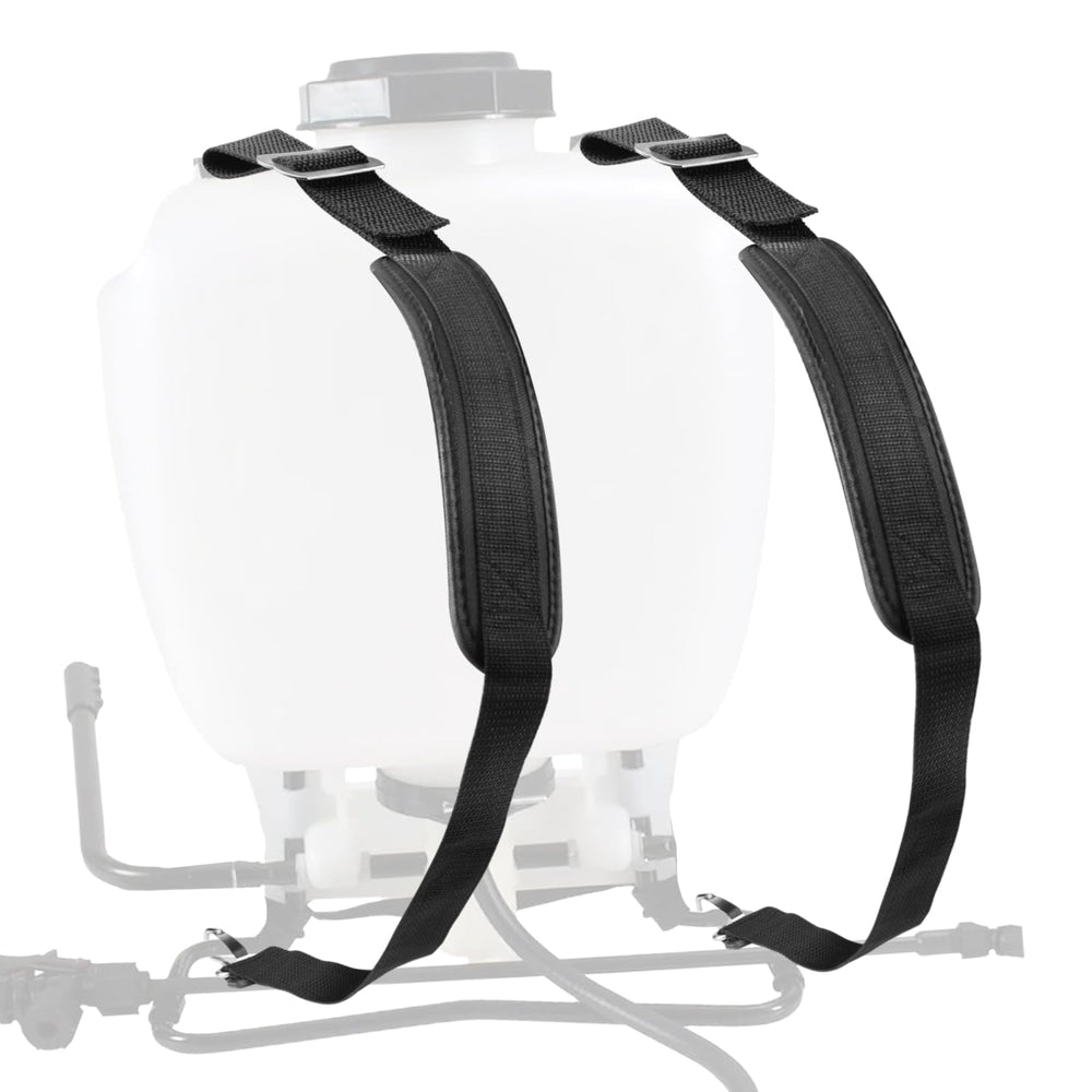 Tophoniex front view straps mounted on backpack sprayer showing secure fit and stability