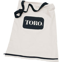 Toro 51503 front view showing bottom zipper and shoulder strap for fast emptying