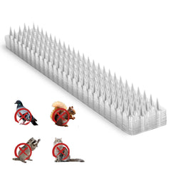 Touri clear bird spikes front packaging showing product and piece count benefit: discreet protection