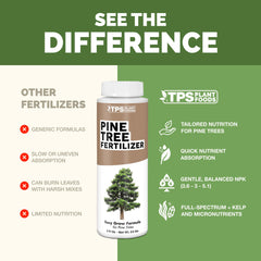 TPS NUTRIENTS applied as a soil drench around a yard pine tree promoting root uptake