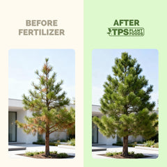 Close-up label of TPS NUTRIENTS detailing nutrient information for healthier tree growth