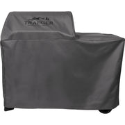 Traeger Woodridge full cover front view protecting grill from weather