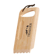 Traeger wooden scraper front view showing solid hardwood and safe bristle-free design
