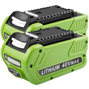 TREE.NB front view of 2-pack 40V batteries showing compact design and longer runtime