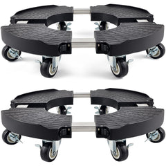 TreeGun front view of two assembled caddies showing sturdy base and wheels, easy mobility