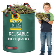 Trendara front view of 72-gallon bag showing capacity and upright benefit