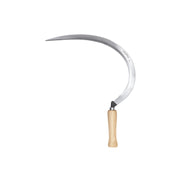 Truper 15122 front view showing full serrated blade and wood handle for reliable cutting