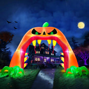 TURNMEON front view of pumpkin archway creating dramatic Halloween entrance