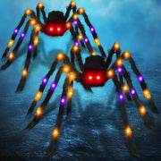TURNMEON giant spider front view showing full lit decoration benefit visibility