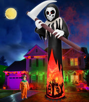 TURNMEON grim reaper front view showing towering spooky silhouette and curb appeal